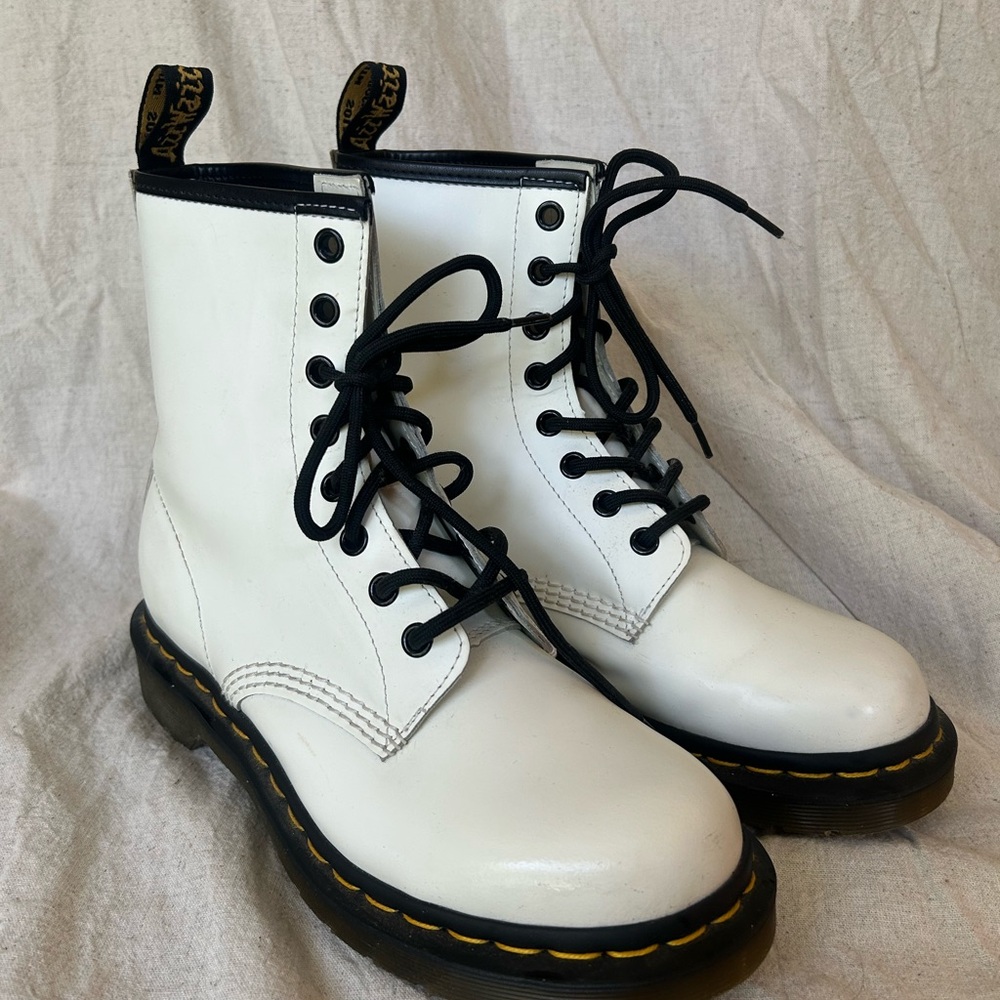White Dr. Martens Boots